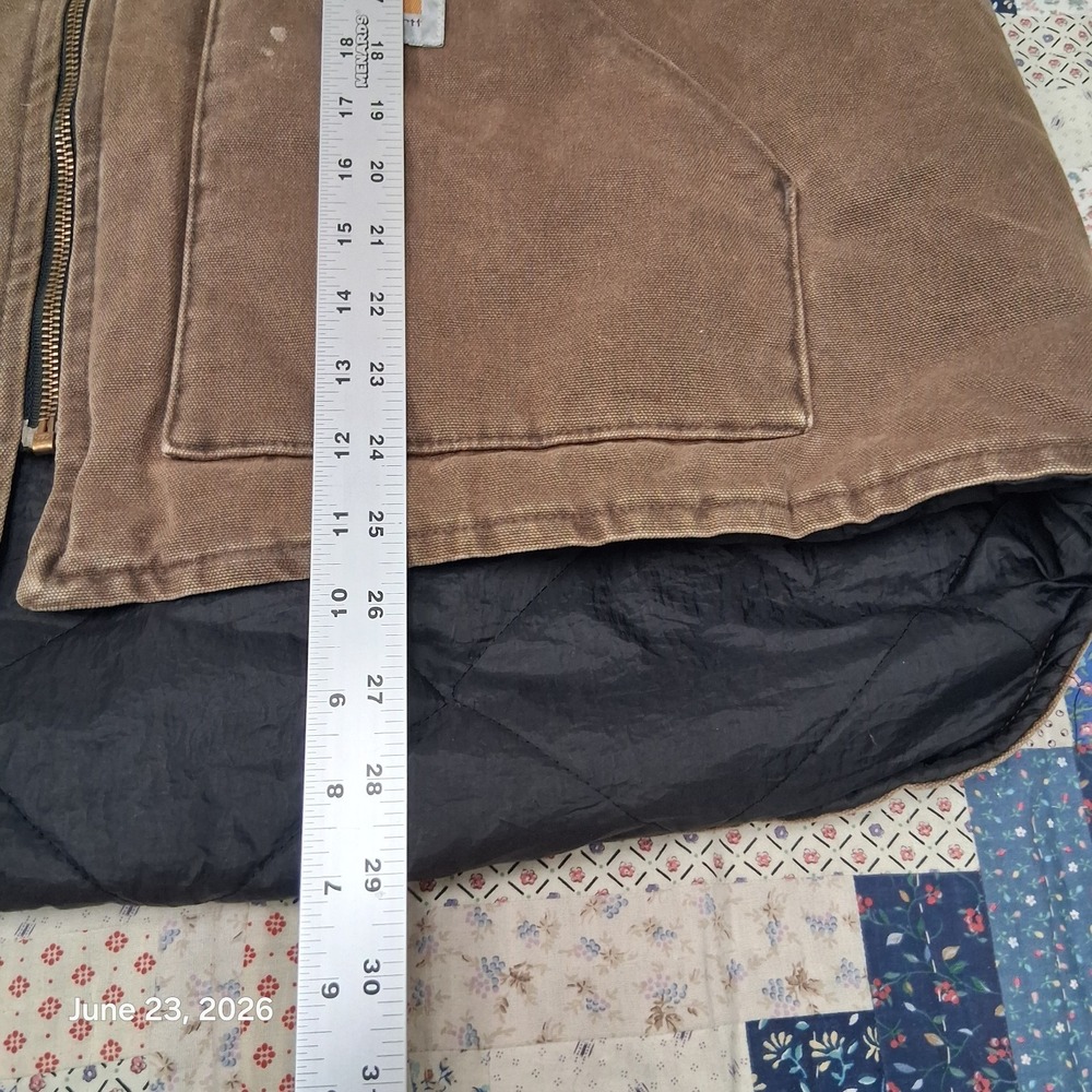 Vintage Carhartt Canvas Work Vest Size 2XL Brown VQ1882 Made in USA 1998 - Picture 8 of 12